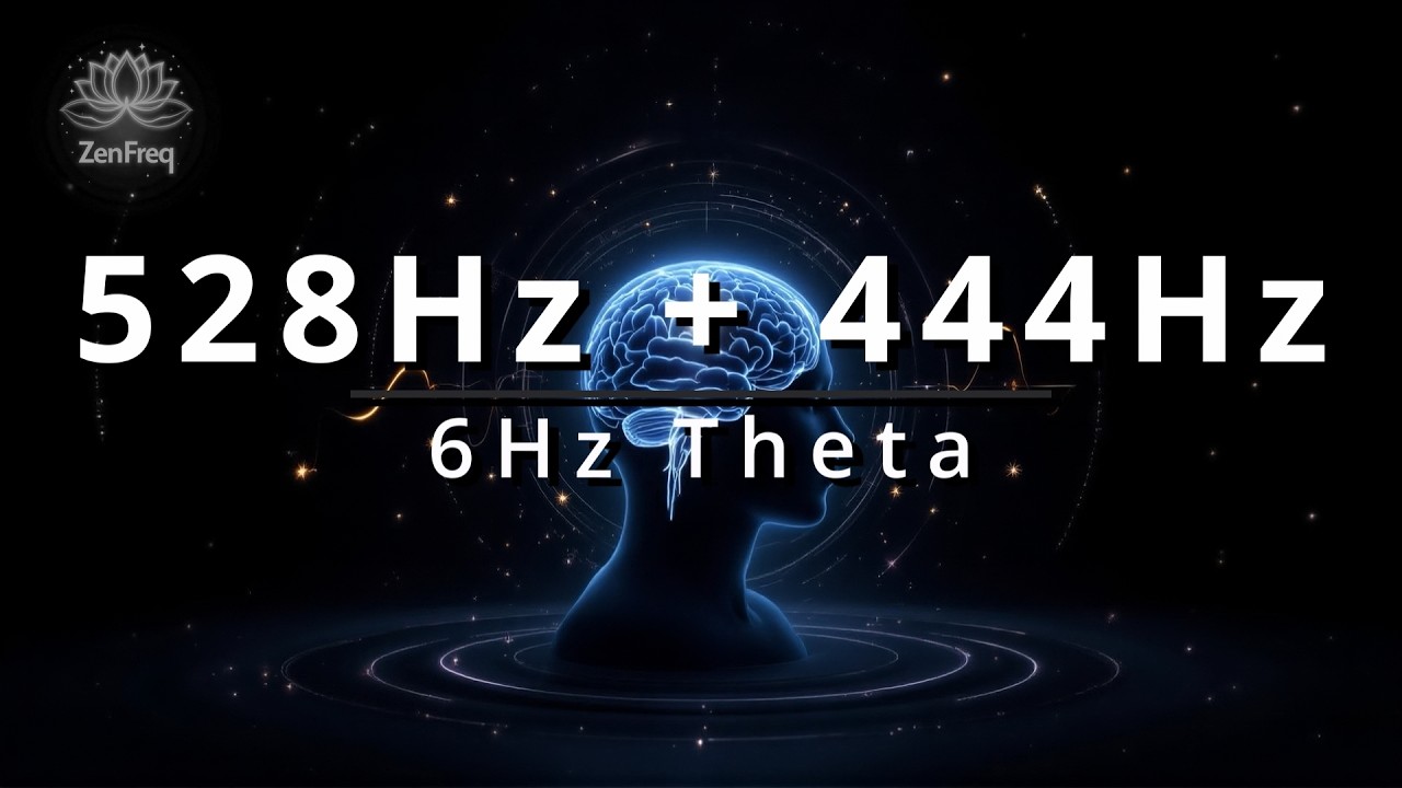 444 Hz Binaural Theta | Brainwave Entrainment for Deep Calm, Focus & Inner Balance (528 Hz Support)