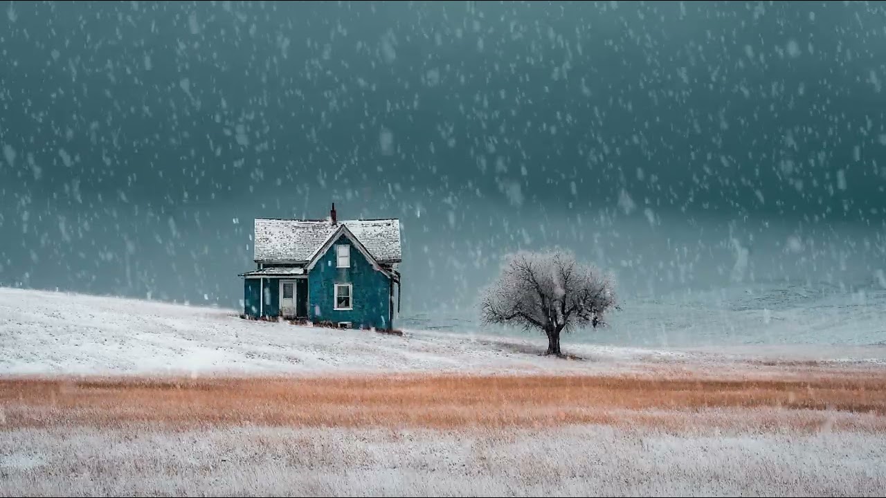 Quiet winter night filled with endless drifting snow and cold air | Peaceful ambience for rest