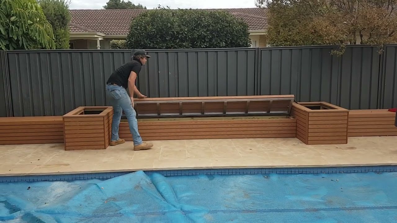 Composite Decking Masterpiece: Raised Planter Boxes and Bench Seats with secret storage Unveiled!
