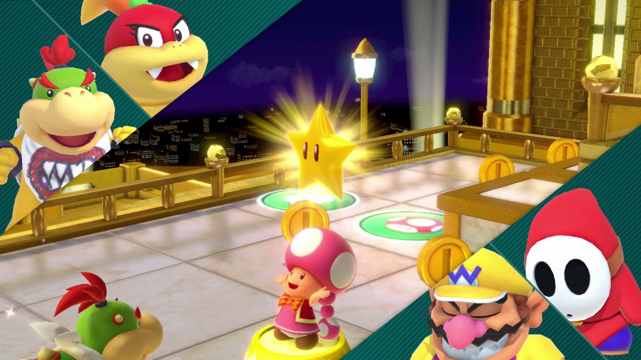 Super Mario Party Partner Party #290 Tantalizing Tower Toys Bowser Jr & Pom Pom vs Shy Guy & Wario