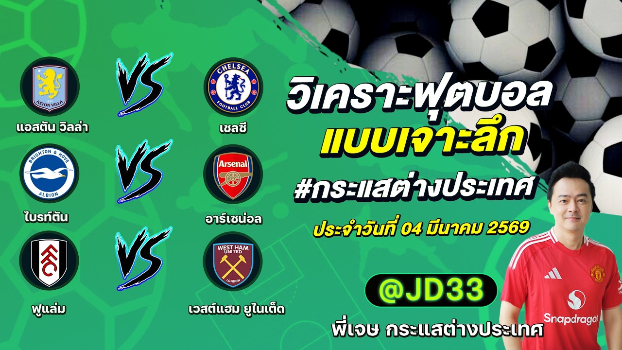 ทีเด็ดบอลวันนี้ ทีเด็ดบอลเต็ง ทรรศนะบอล 3 คู่ | by พี่เจษ กระแสต่างประเทศ
