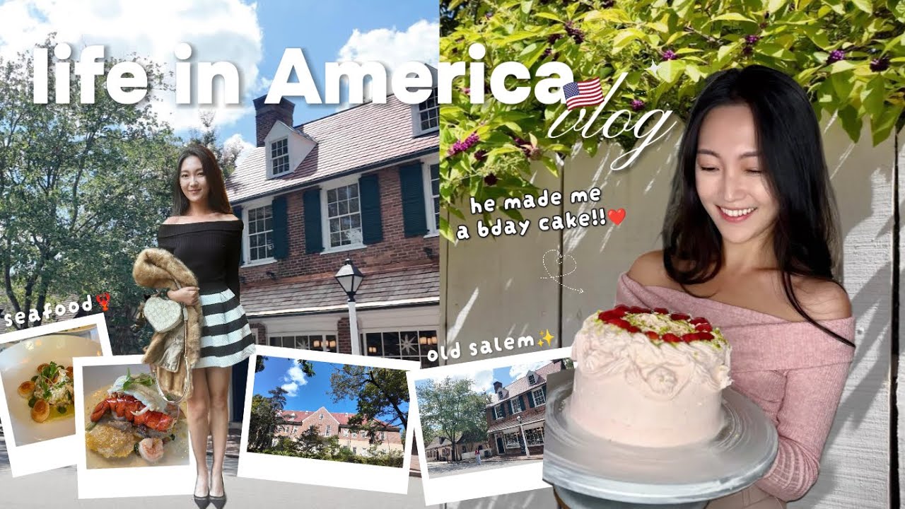 美國生活 vlog 🇺🇸｜逛Old Salem古鎮、平凡卻感人的生日🥹、吃美食🍽️