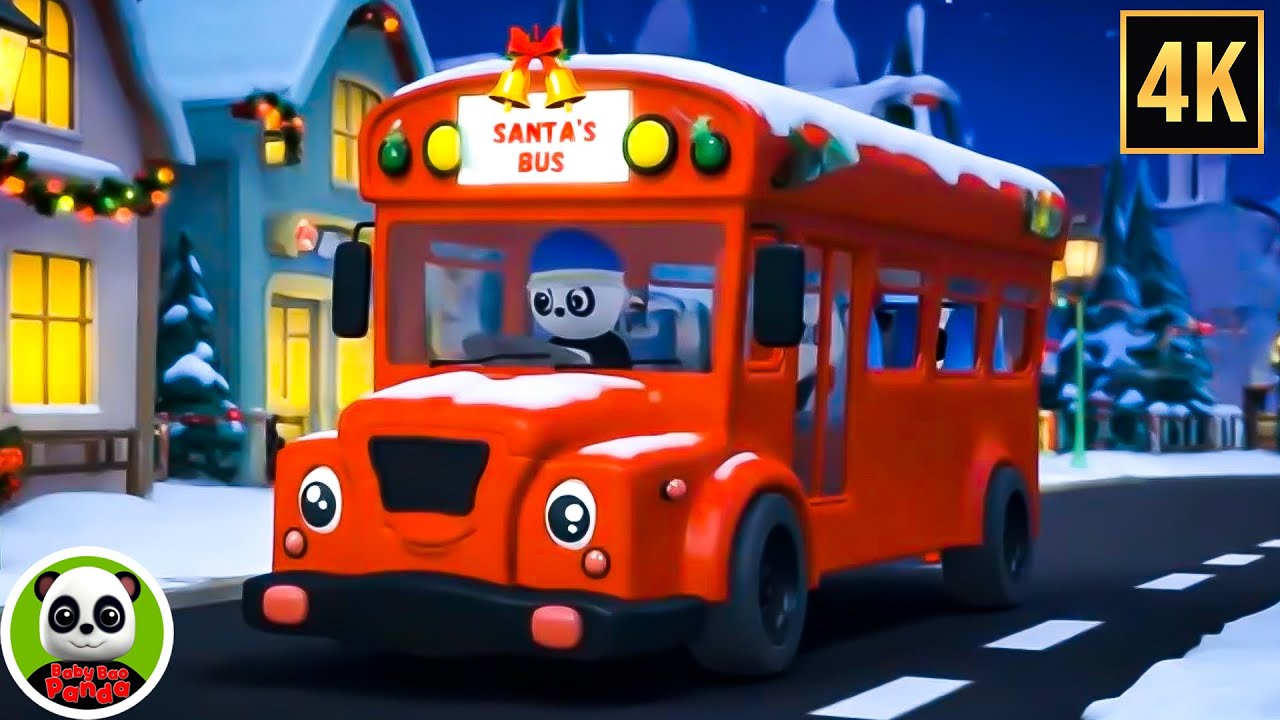 Christmas Santa Wheels on the Bus Rhyme Xmas Carols & Song for Kids