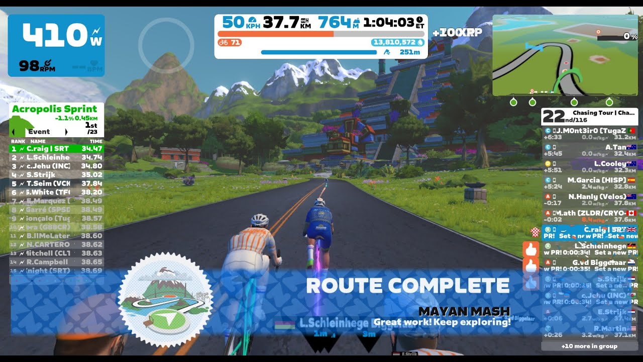 Zwift Chasing Tour | Chasing Yellow Stage 4 on Watopia Mayan Mash