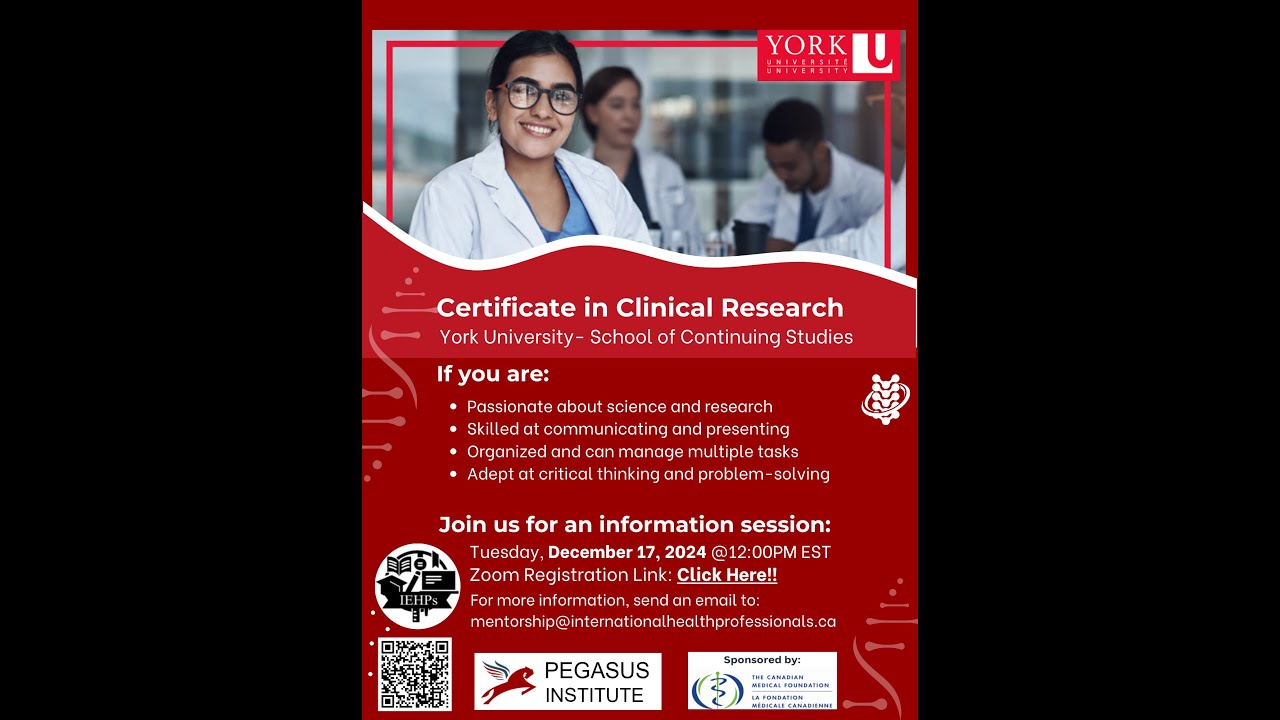 Clinical Research Certificate For IEHPs in Canada
