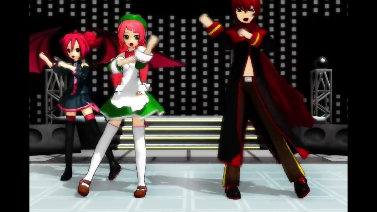 『 MMD 』Momo, Akaito, Teto ┊ Kappa Nitori
