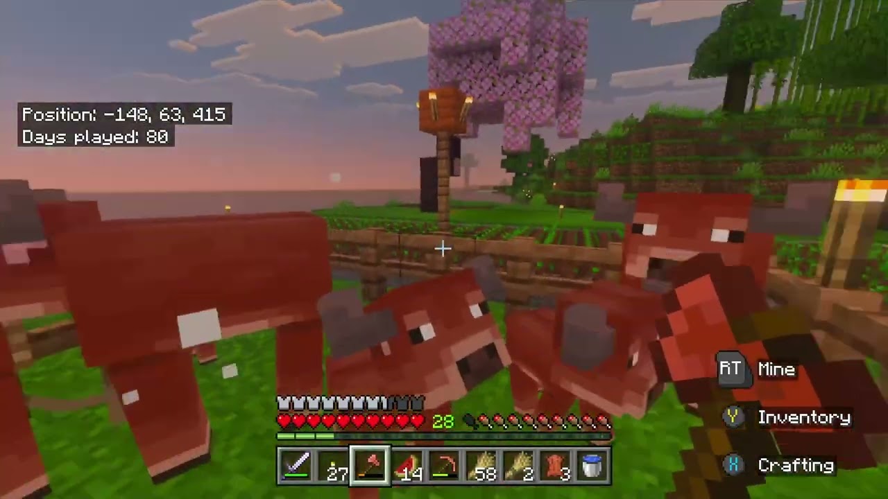 Silent Minecraft Survival | Day 80 – Farming & Replanting (No Commentary)