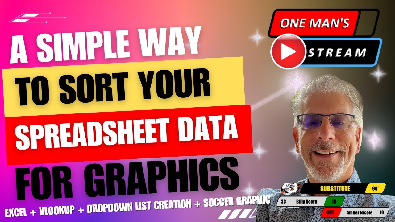 Easily Sort Data for Soccer Substitution Graphic  | One Man's Stream EP 75 | vMix and vMix UTC
