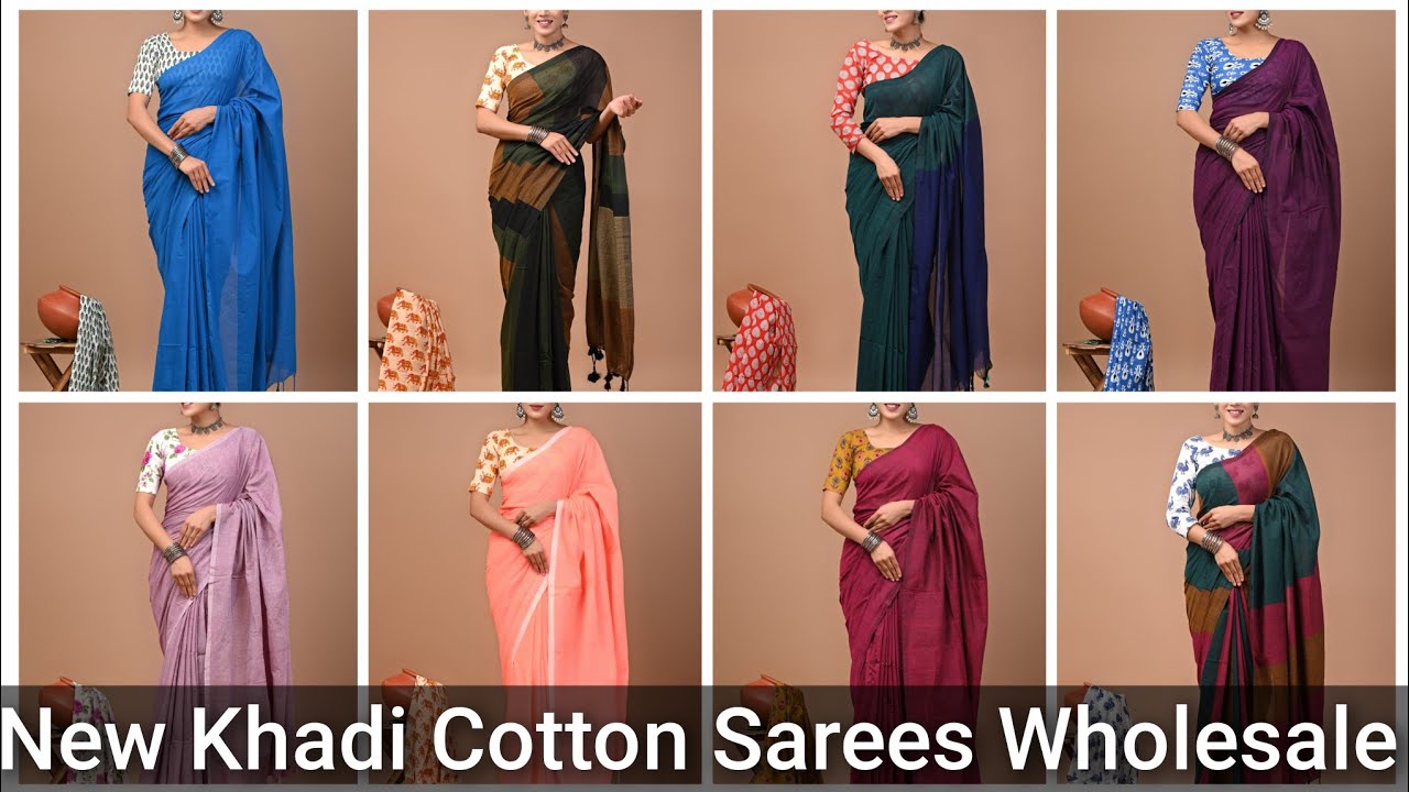 New Arrival Khadi Cotton Sarees | With Blouse | Cod Available 👍#khadisarees