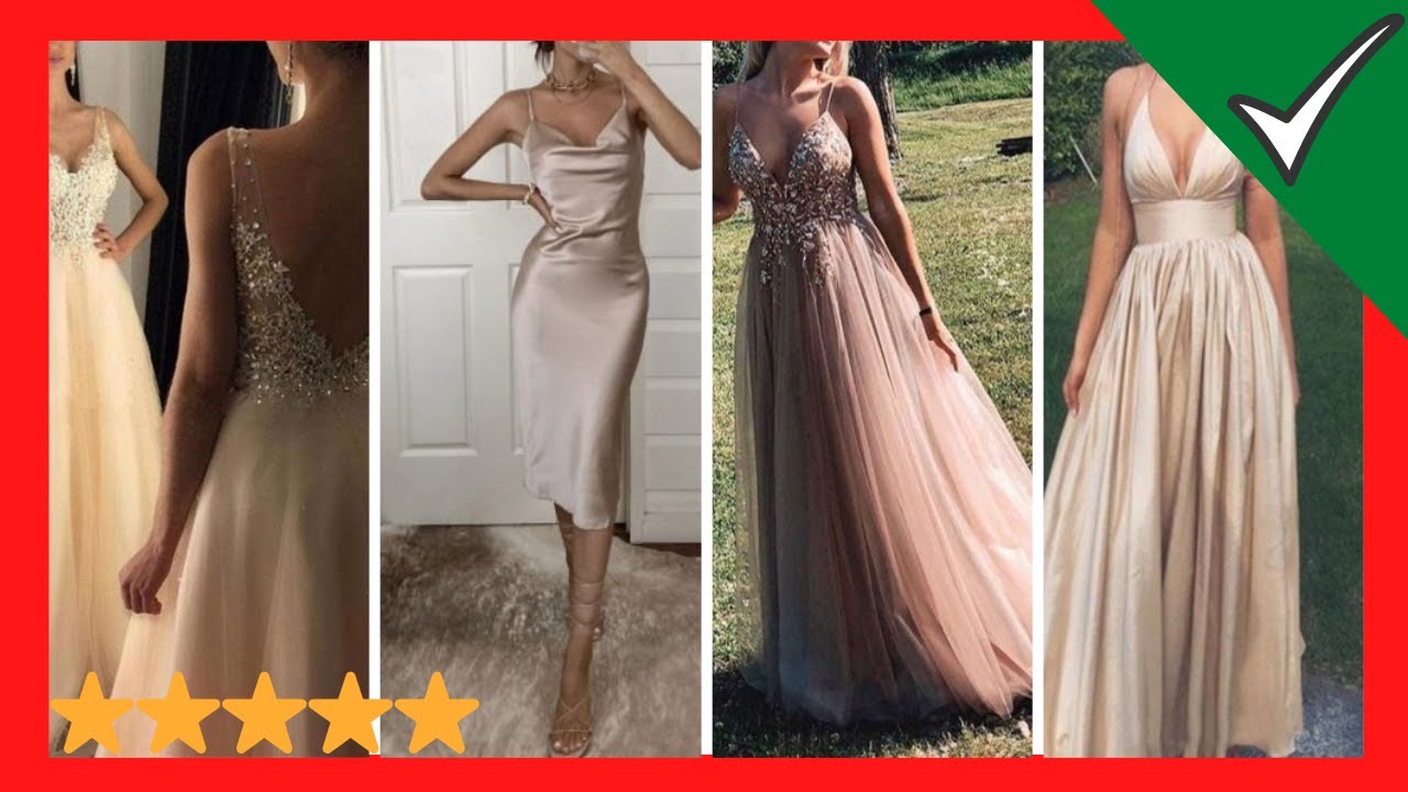 Hermosos Vestidos color CHAMPAGNE Largos | Tendencia Campaña 2021