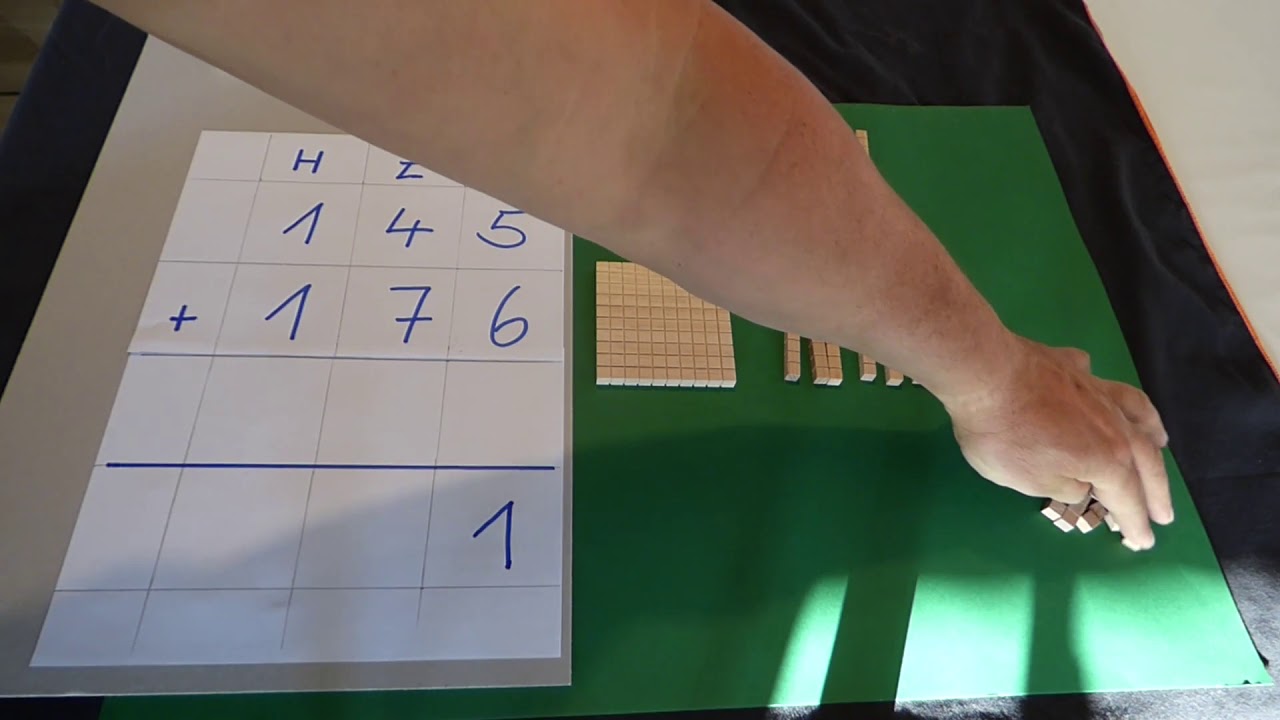 schriftliches Addieren mit Übertrag -  Mathe 3. Klasse
