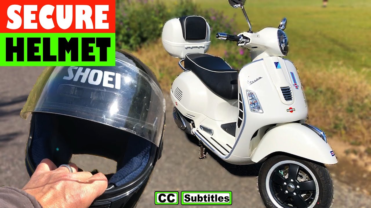 Jak bezpiecznie zablokować kask Crash w Vespie GTS i zachować go w suchości