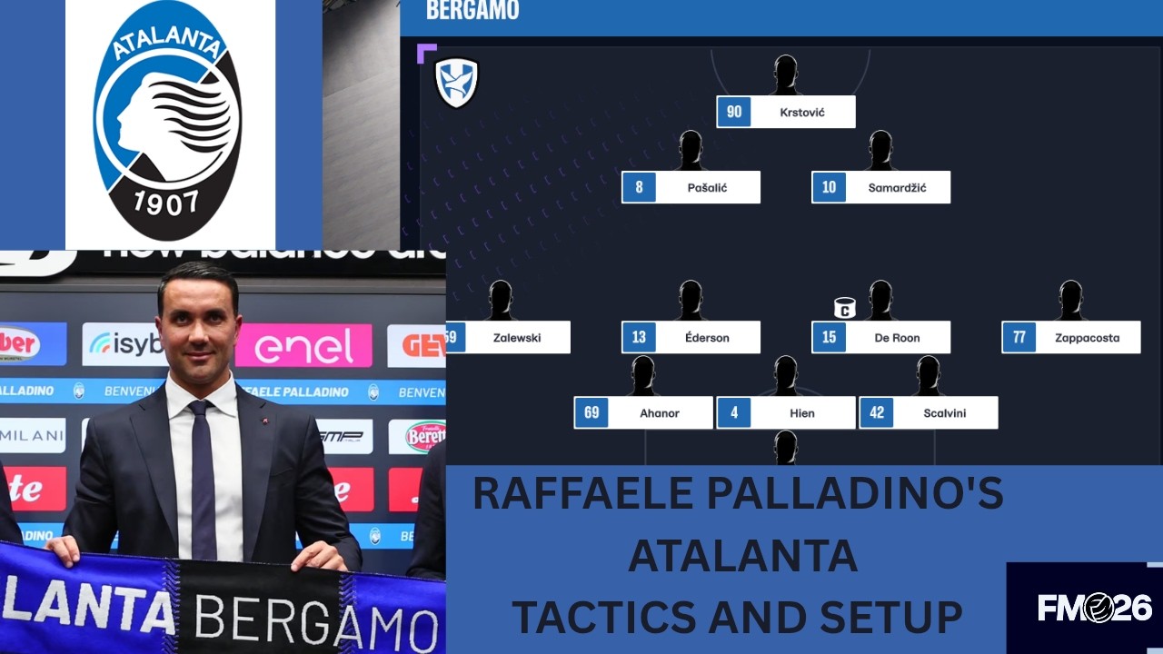 Raffaele Palladino's Atalanta Tactics And Setup | FM26 Tactics