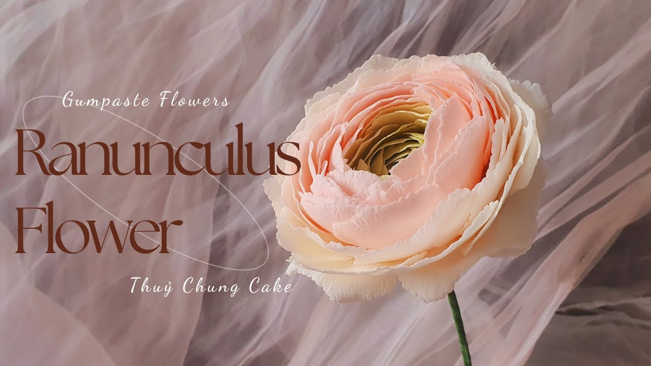 GUMPASTE FLOWERS - RANUNCULUS FLOWER #ranunculus #gumpasteflowers #topper #fondantcake #tutorial