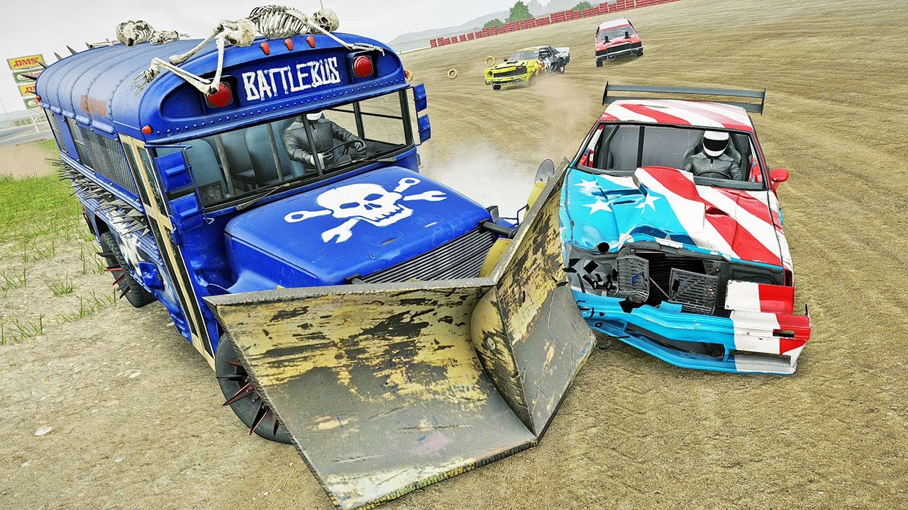 Taking The BATTLE BUS Into Wreckfest Multiplayer! Nonstop DESTRUCTION! - Wreckfest Multiplayer