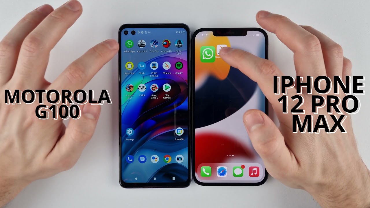 MOTOROLA G100 VS IPHONE 12 PRO MAX SPEED TEST