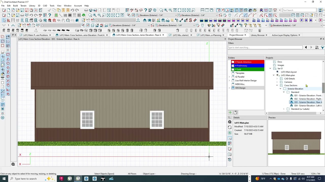 Chief Architect Premier X17 : Show in Project Browser