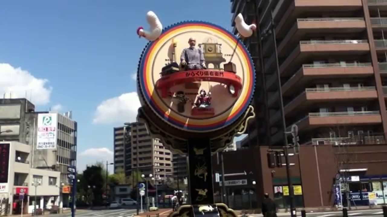 JR久留米駅前　からくり太鼓時計　田中久重　赤いスイトピーversion　2014.4.6