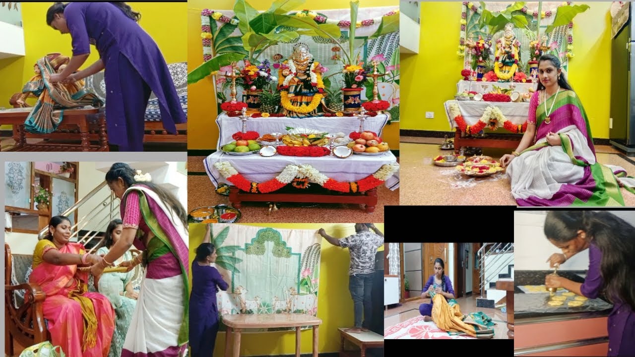 ನಮ್ಮನೆ varamahalakshmi ಹಬ್ಬದ ತಯಾರಿ and ಹಬ್ಬದ Celebration 🙏😍