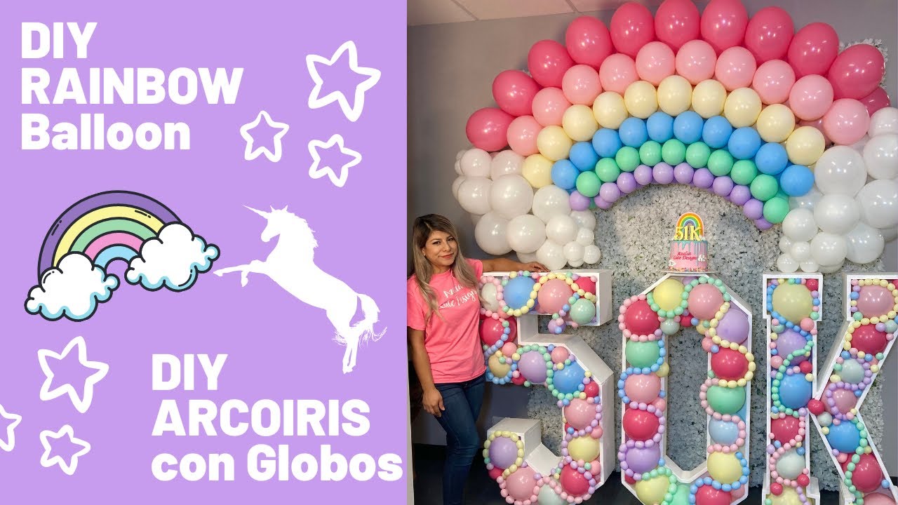 HOW TO MAKE RAINBOW BALLOON COMO HACER UN ARCOIRIS DE GLOBO