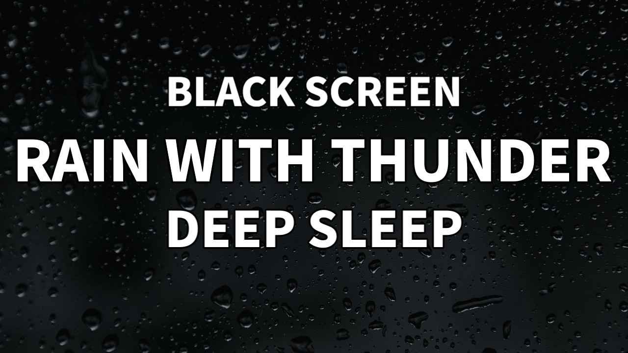 Black Screen Rain with Distant Thunder for Sleep (8 Hours) | Dark Screen Rain Sounds, No Lightning