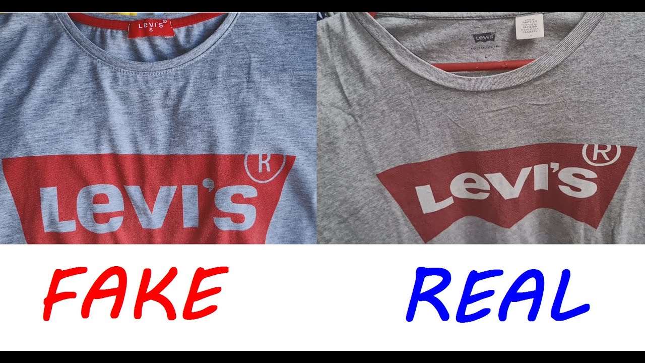 Levi's shirt real vs fake. How to spot fake Levis 501 t shirt