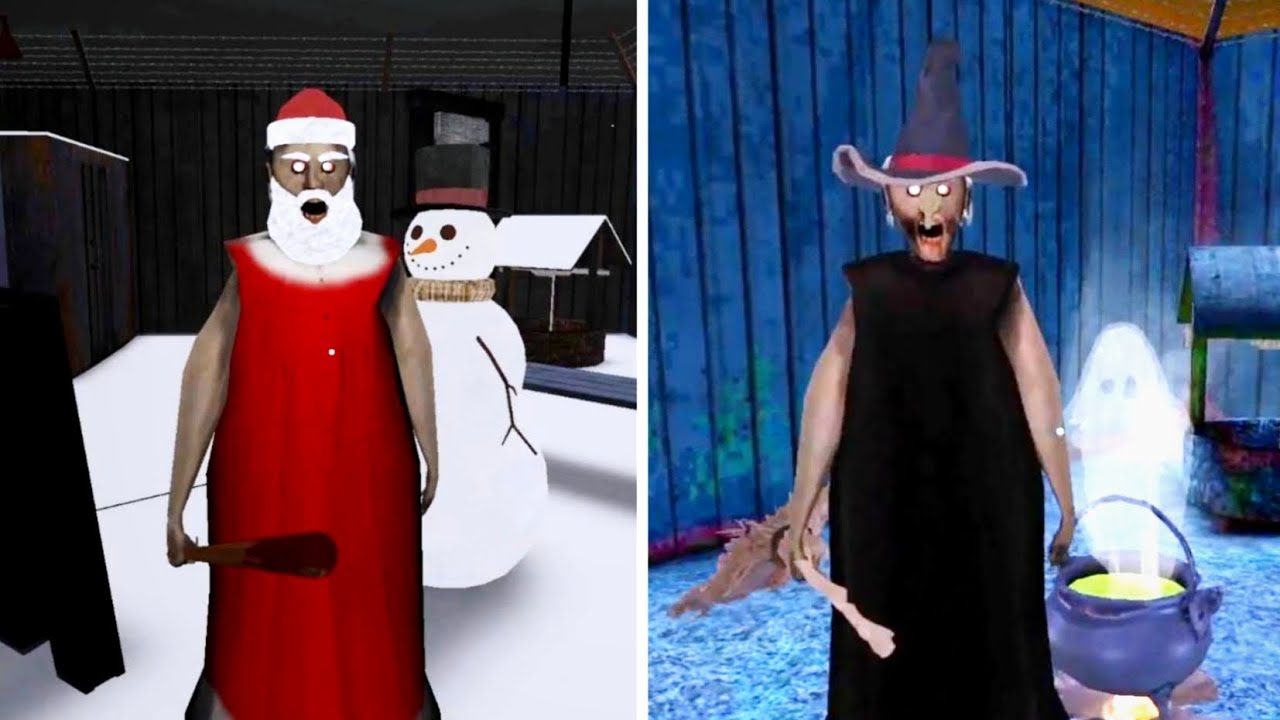 Granny New Update 1.8.8 Halloween Theme Vs Christmas Theme | Granny V1.8.8