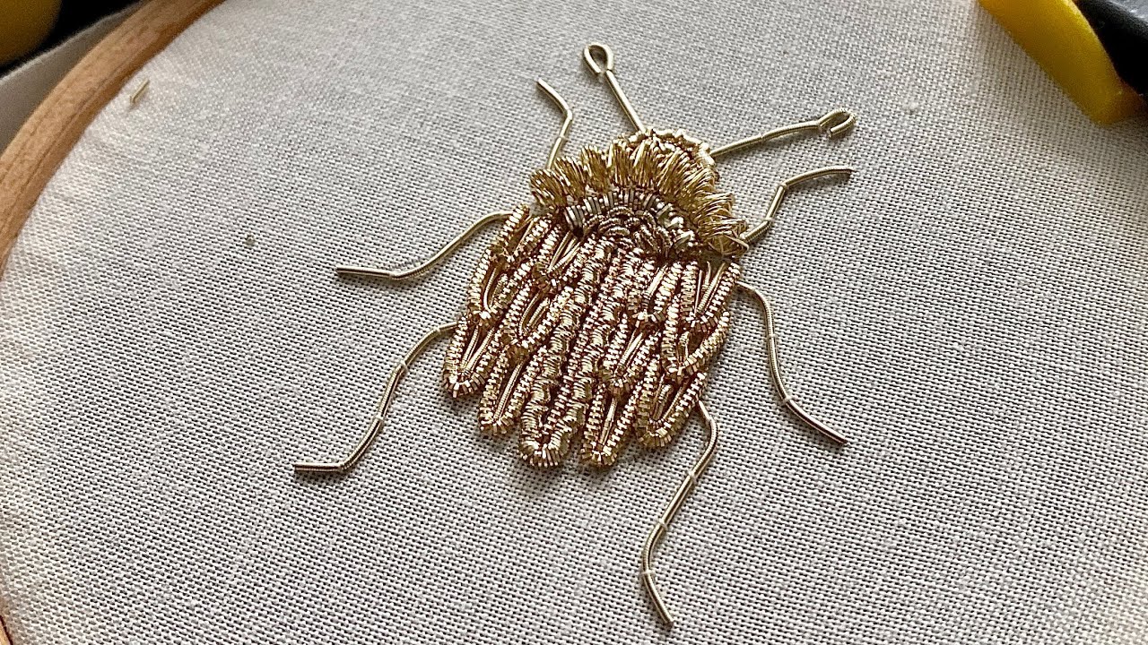 Goldwork | Hand embroidery for beginners. | Beetle