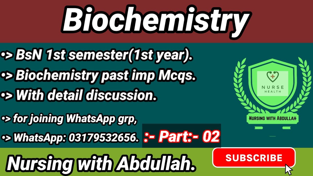 Bsn 1st semester biochemistry past mcqs| Biochemistry past mcqs| Bsn biochemistry imp past mcqs |