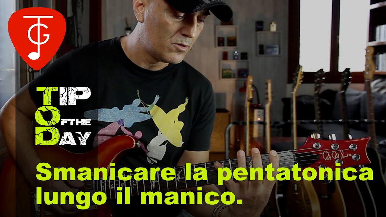 Un esercizio facile per imparare a smanicare la pentatonica lungo tutto il manico della chitarra.
