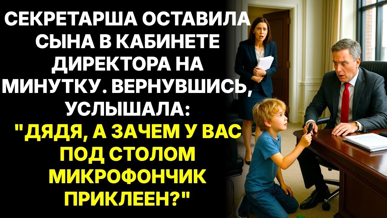 Секретарша оставила сына удиректора.Вернувшись, услышала