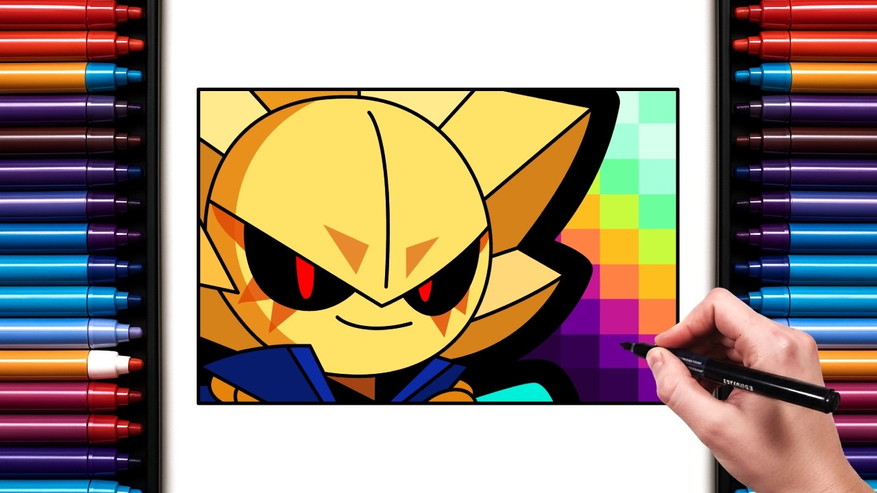 Как нарисовать иконку Сириуса из Brawl Stars | 100-й боец ​​| Пошаговый урок рисования