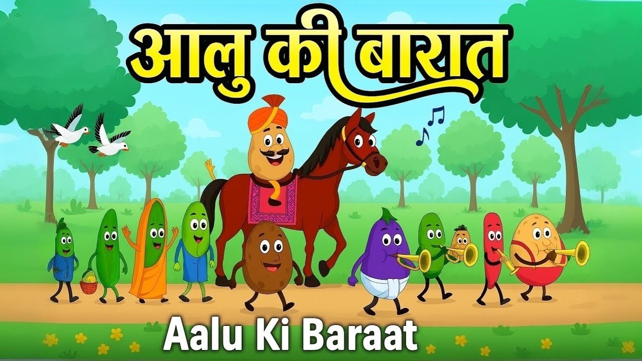 आलू की बारात 🥔🎉 Aloo Ki Baraat | Fun Kids Animated Hindi Song! 🎶