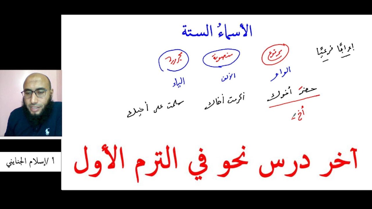 41/ إعراب الأسماء الستة ، الصف الأول الإعدادي الأزهري 2026، دروس أونلاين