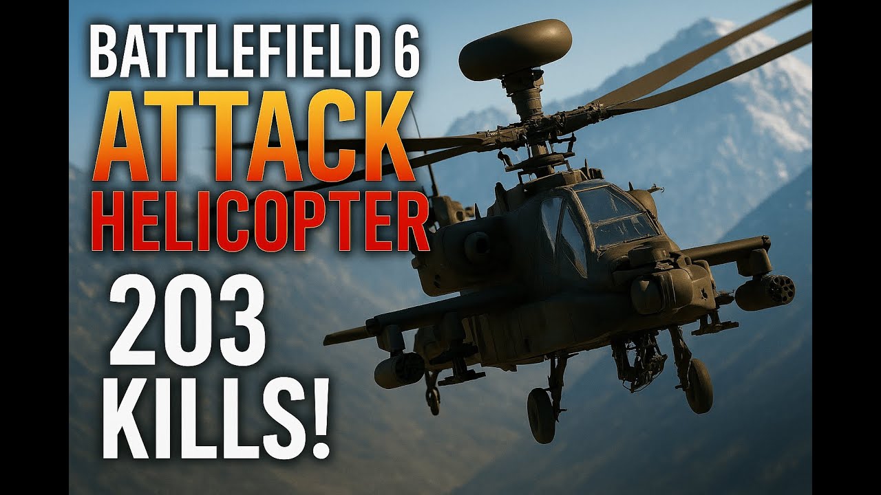 Battlefield 6 NEW RECORD! 203 Kills with Attack Helicopter (BF6)