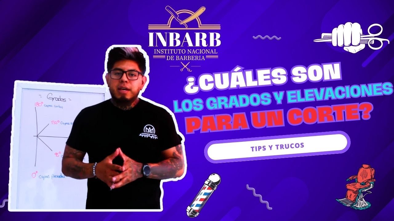 ¿Cuales son los grados y elevaciones para un corte de cabello? Angulos 45, 90 y 180 grados.