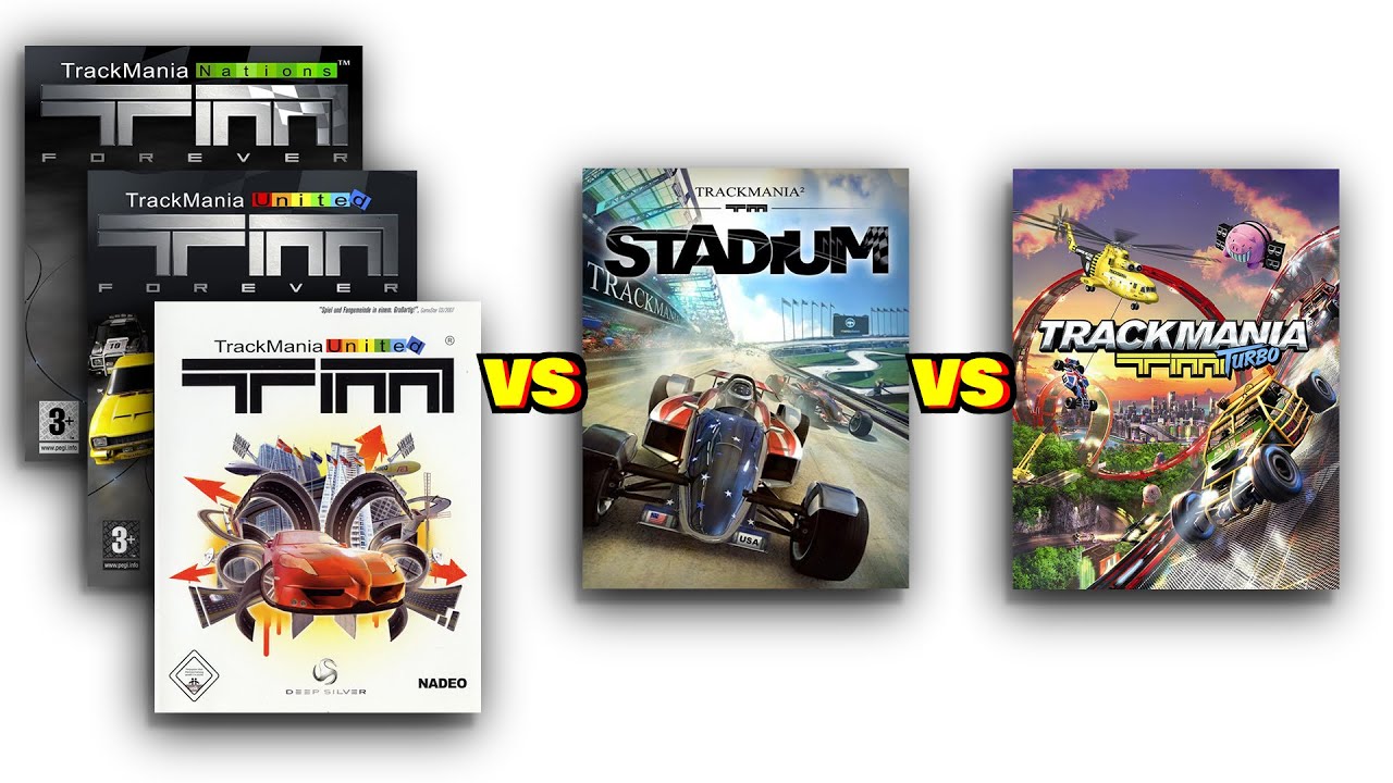 United/Nations Forever vs TM2 Stadium vs Turbo (TrackMania stadium environment comparison)