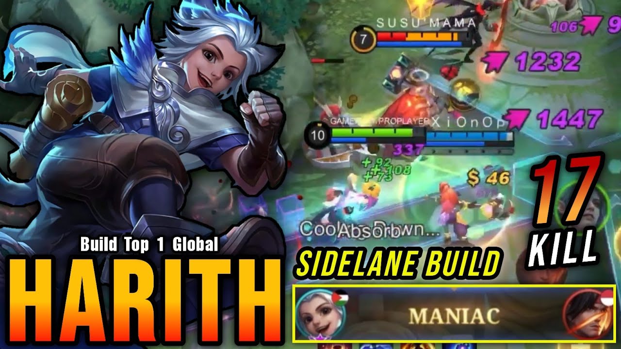 17 Kills + MANIAC!! Sidelane Harith Post Buff Gameplay - Build Top 1 Global Harith ~ MLBB