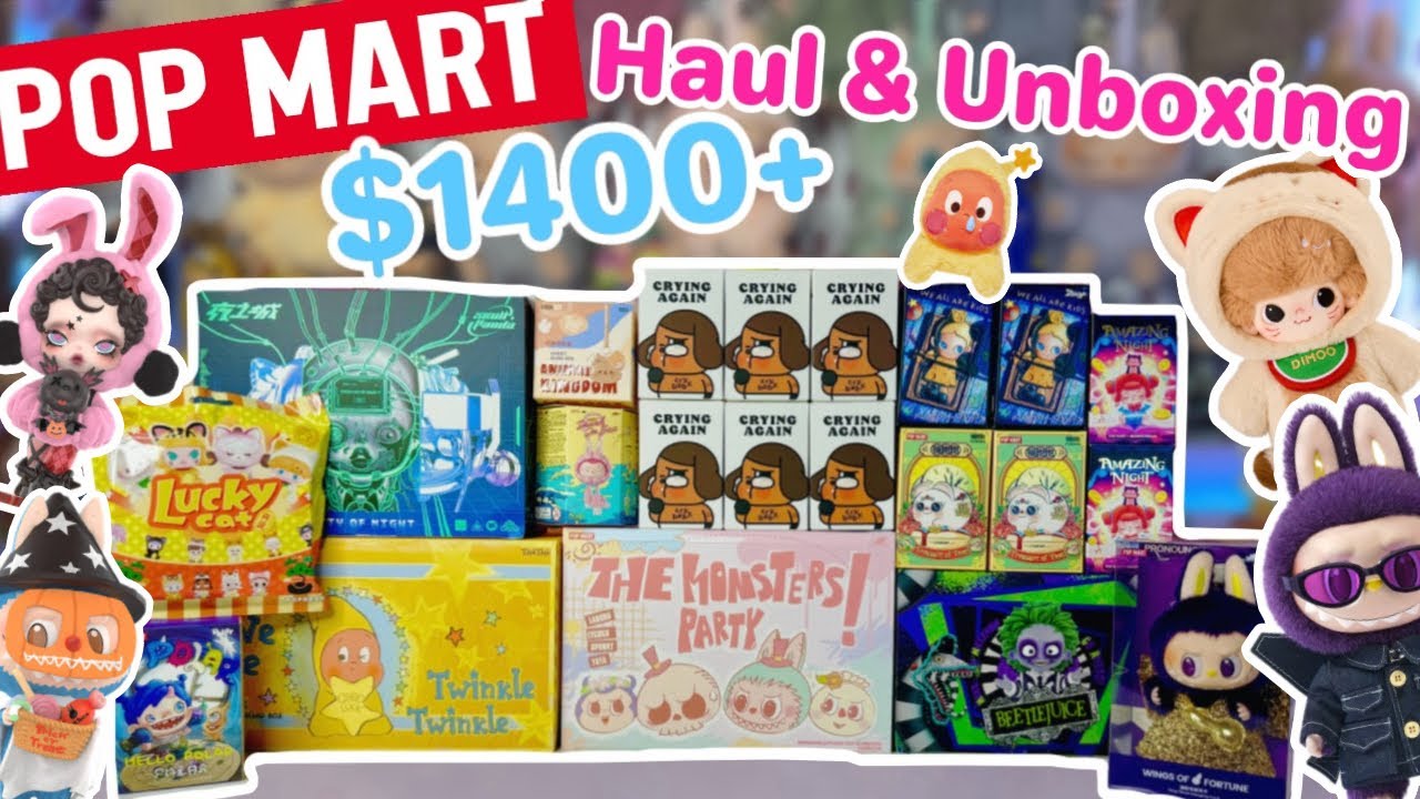 $1400+ WORTH OF POPMART!! HAUL & UNBOXING *♡* LABUBU, SKULLPANDA, AND A SECRET?!!