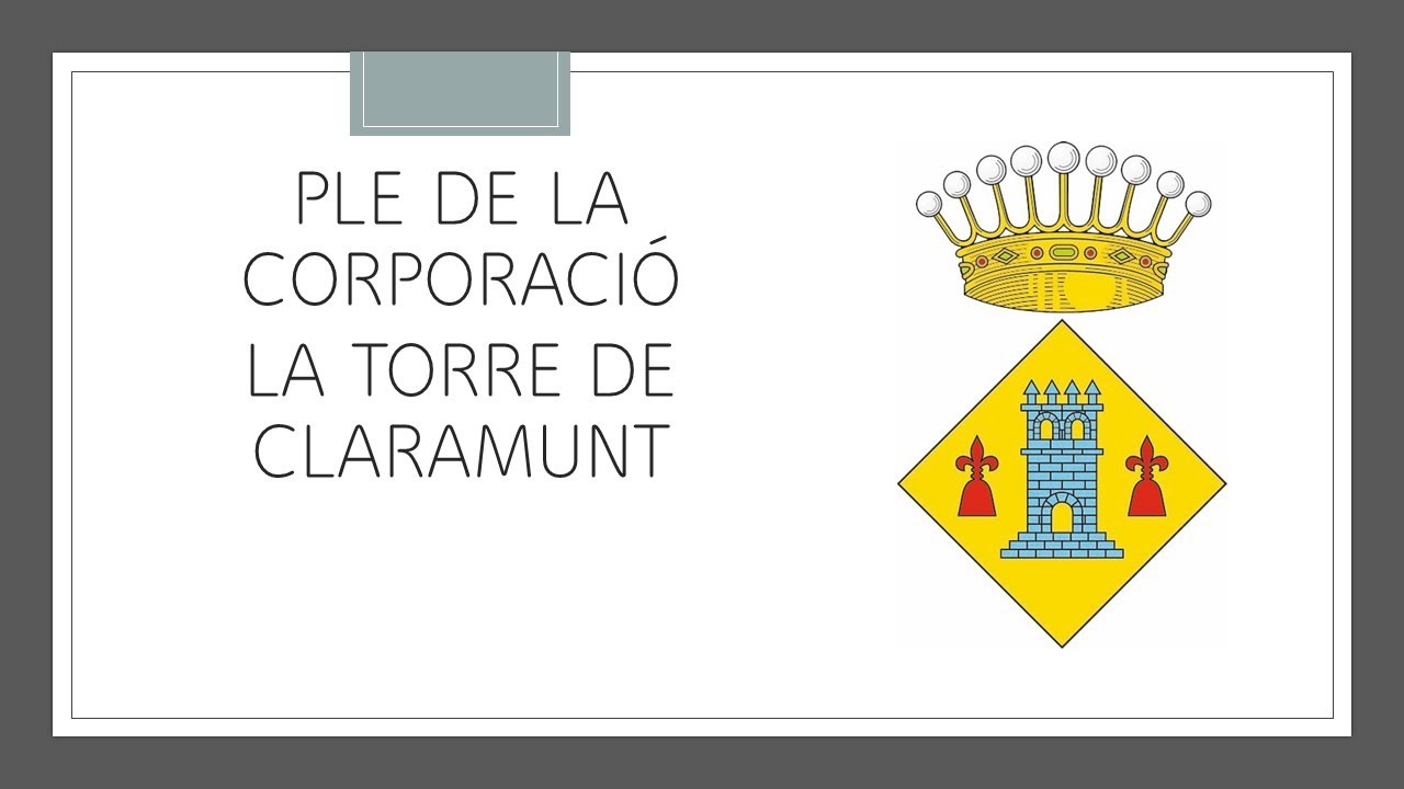 Ple Ordinari 4 setembre 2024 Ajuntament de La Torre de Claramunt