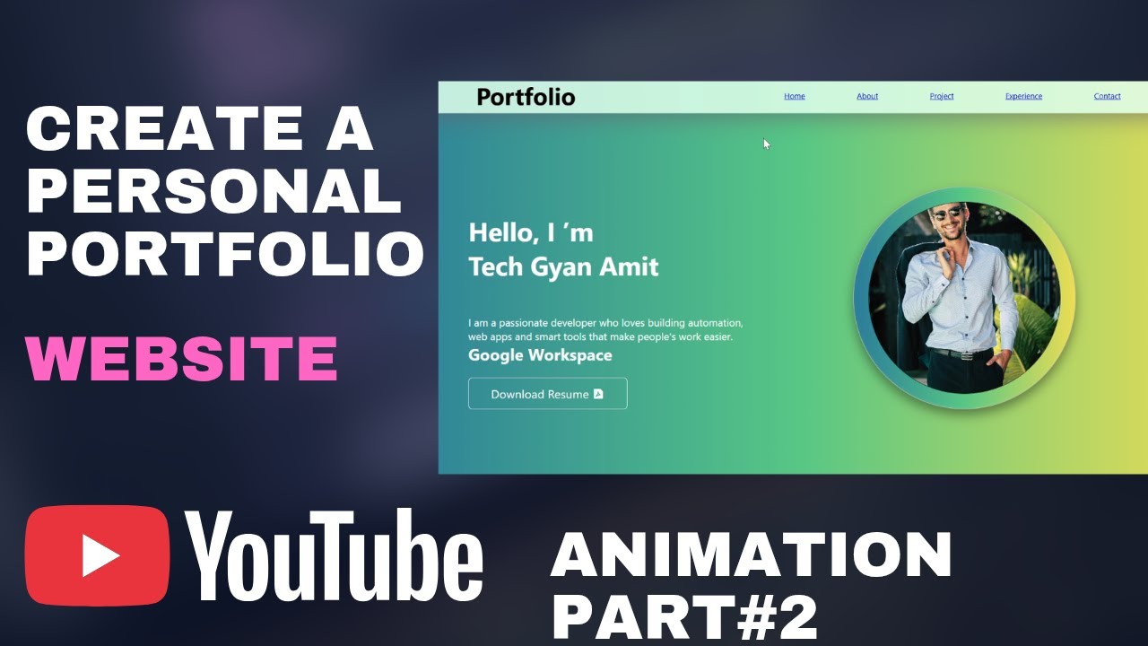 Portfolio website animation part #2