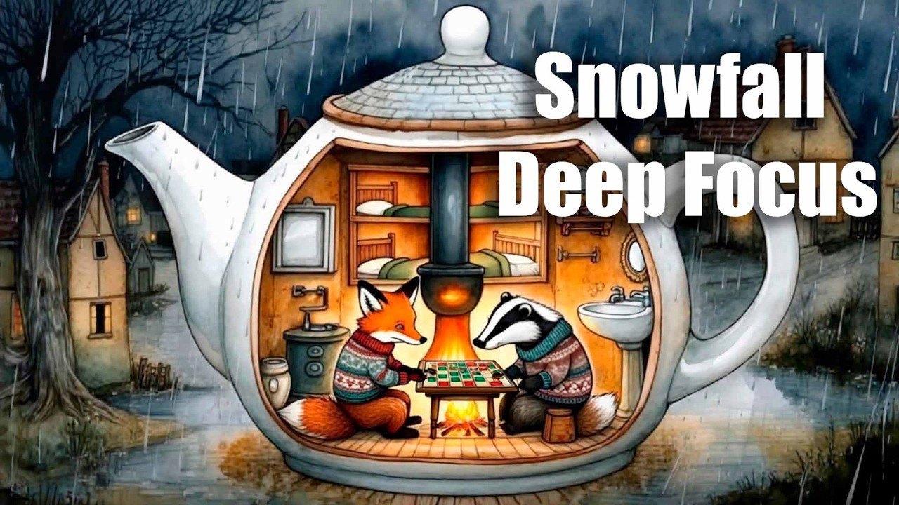 Snowfall Study Music ❄ Deep Focus in a Quiet Winter Village