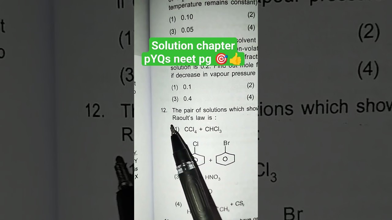 Solution chapter pYQs neet pg 🎯👍 #chemistry #neetexam #shortsfeed #viral #viralshorts
