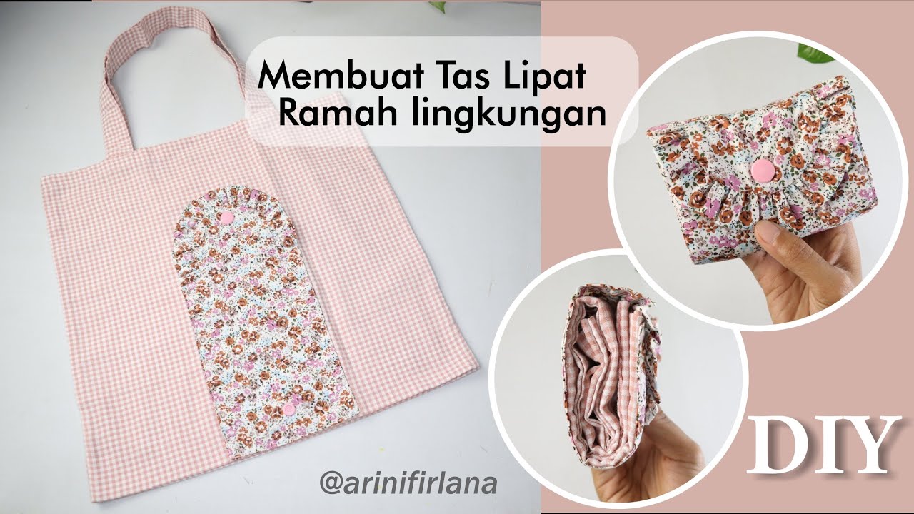 Cara mudah membuat tas lipat ramah lingkungan ll DIY Foldable Shoping Bag #9
