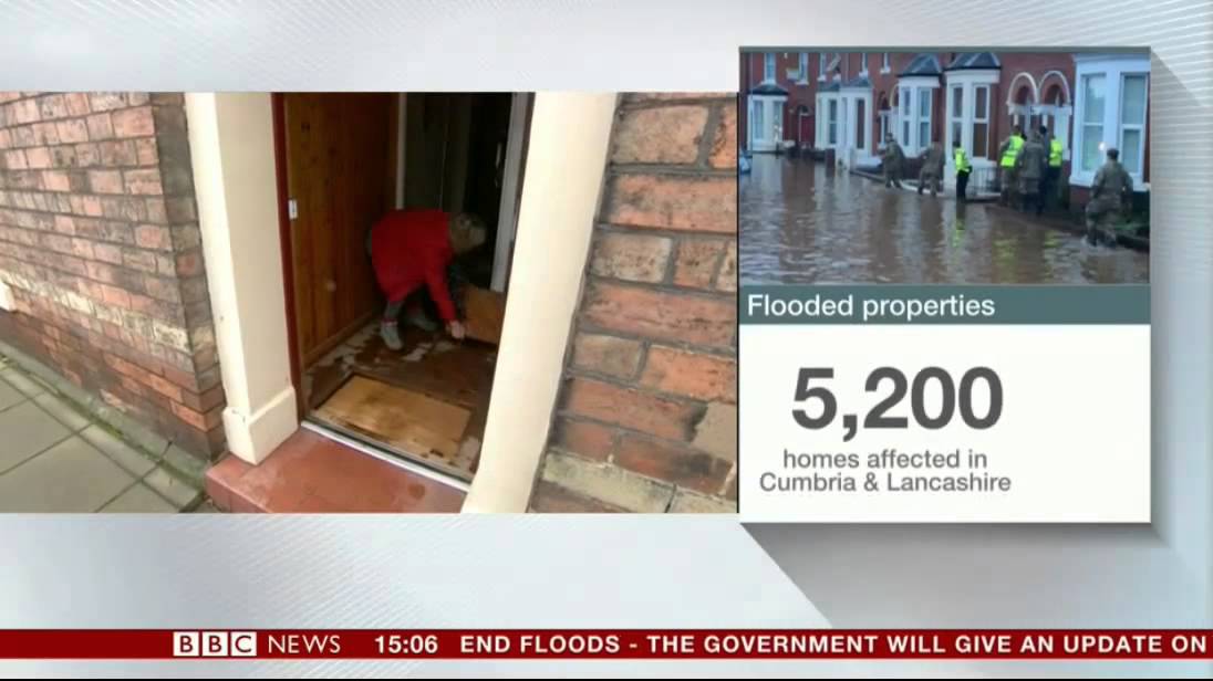 Cumbria Flood Desmond BBC News 7/12/15