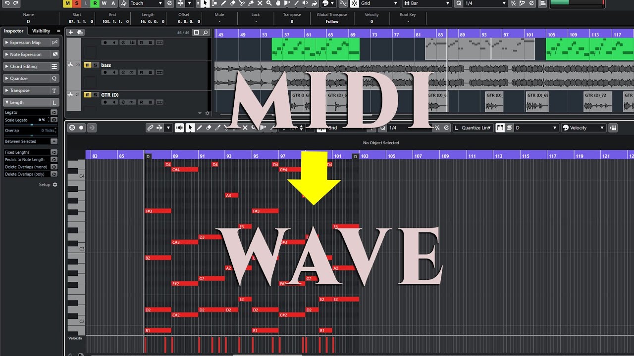 MERUBAH TRACK MIDI MENJADI WAVE | CUBASE