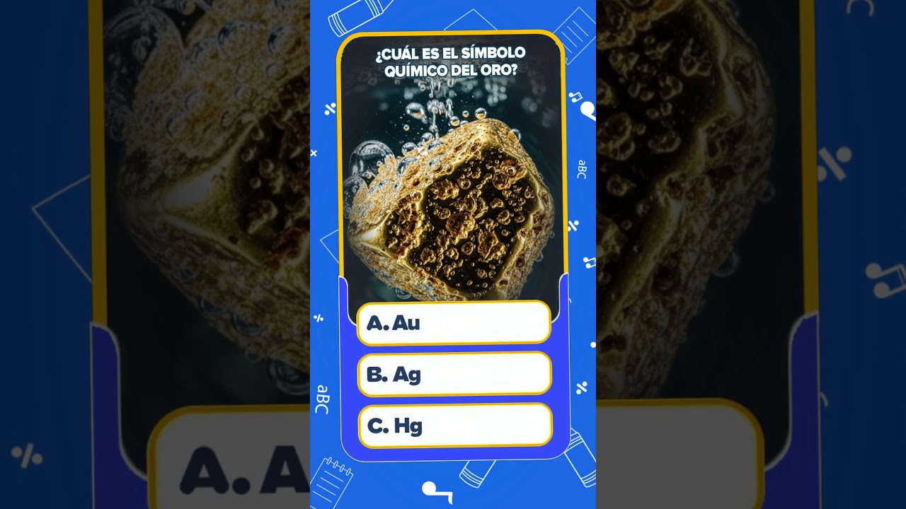 ¿Cuál es el símbolo químico del oro? 