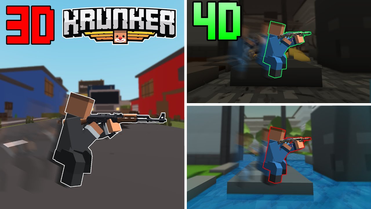 Krunker in 4 DIMENSIONS!? (Custom Game CHALLENGE!)