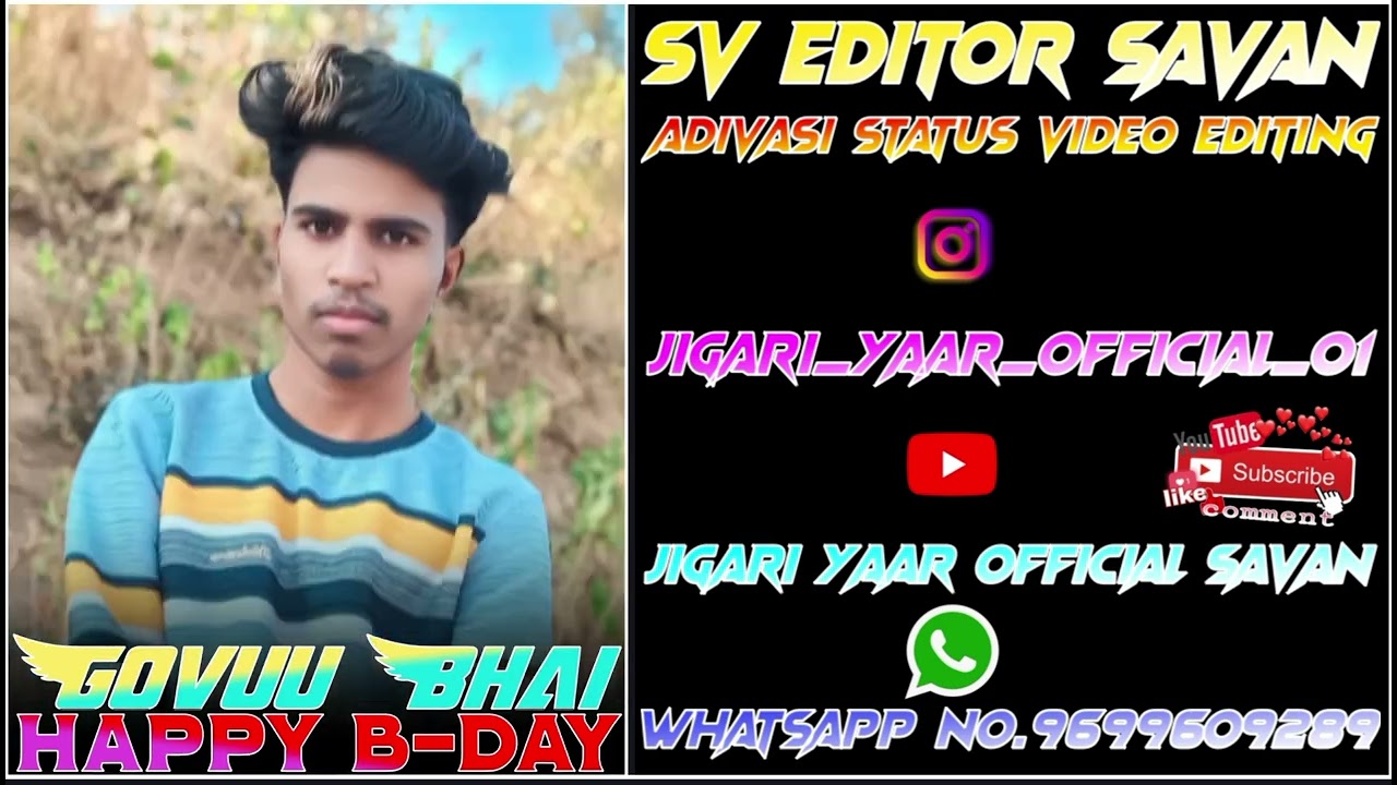 ADIVASI STATUS VIDEO EDITING SV EDITOR SAVAN HAPPY BIRTHDAY GAVUU VSV