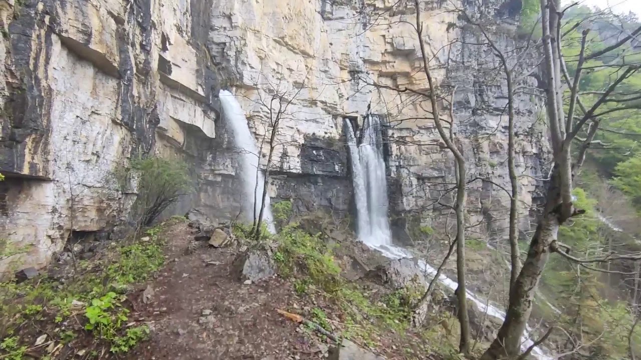 wonderful waterfalls in the magic silver fir woodlands of Upper Valle Pesio Park Maritime Alps Italy